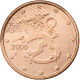 Finlande, Euro Cent, 2000, Vantaa, SUP, Cuivre Plaqué Acier, KM:98 - Finlandía