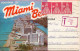 USA Underpaid Cover / Souvenir Of Maiami Beach 14 Views In Actual Color Complete Folder Sent To Denmark - Cartes Souvenir