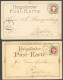 HELGOLAND 14c,d BRIEF, 1888/89, 10 Pf. Bläulichgrün/rötlichkarmin Und Hellgrün/rot, Je Auf Ansichtskarte, Pracht - Héligoland