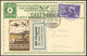 LUFTPOST SF 24.5 BRIEF, 9.6.1924, Schaufliegen ROMANSHORN Mit Vignette 30 Rp. Und Mi.Nr. 182, Prachtkarte - Eerste Vluchten