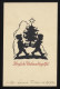 Scherenschnitt Weihnachten 2 Jungen Tragen Weihnachtsbaum, Feldpost 21.12.1939 - Scherenschnitt - Silhouette