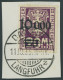 PORTOMARKEN P 27II BrfStk, 1923, 10000 Auf 20 M Dkl`purpur, Aufdruck Glänzend, Zeitgerechte Entwertung DANZIG-LANGFUHR Z - Impuestos