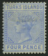 TURKS- UND CAICOS-INSELN 19 *, 1881, 4 P. Hellblau, Falzreste, Pracht, Mi. 120.- - Turks & Caicos (I. Turques Et Caïques)