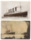 2 Postcards Lot Cunard Line Liner RMS Mauretania Posted 1930 & Unposted Painting - Paquebots