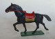 FIGURINE STARLUX CHEVAL MEDIEVAL ROBE NOIRE SELLE ROUGE 1966 - Starlux