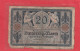 REICHSBANKNOTE  -  20 MARK  .  4-11-1915  .  N° A.3081720  .  2 SCANNES - 2 Mio. Mark