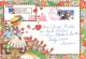 ENVELOPPE AIR MAIL ILLUSTREE FLEURS ET COEURS BARRINGTON 8/7/1994 POUR FRANCE VICHY - Storia Postale