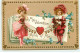 N°18278 - Carte Gaufrée - Clapsaddle - My Valentine Think Of Me - Enfants Tenant Une Guirlande De Coeurs - San Valentino