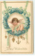 N°18281 - Carte Gaufrée - To My Valentine - Ange Au Milieu D'une Couronne De Myosotis - Saint-Valentin