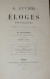 Georges CUVIER - Éloges Historiques. Daubenton, Adanson, Parmentier, Davy...  1874 - 1801-1900