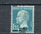 222 Pasteur 50 C. Sur 1,25 F. Bleu Surcharge Décalée Charnière - 1922-26 Pasteur