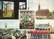 MULTIPLE VIEWS, ARCHITECTURE, TOWN HALL, ROUND TOWER, STATUE, HORSE, CARS, GUARDS, FLAG, CHRISTIANSBORG,DENMARK,POSTCARD - Danemark