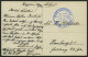 MSP VON 1914 - 1918 403 (Sperrfahrzeugdivision Der Elbe) In Blau, 9.3.1916, Feldpostkarte Von Bord Eines Sperrfahrzeuges - Maritime