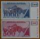 Slovenija 1,2,5,10,50,100,500,1000 Tolara VZOREC,1990 UNC - Eslovenia