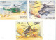 3  POSTCARDS FRENCH LIMITED EDITIONS HELECOPTERS BY ETIENNE QUENTIN - Quentin