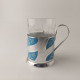Vintage Soviet Russian Podstakannik Tea Cup Holder With Glass USSR #5516 - Kopjes