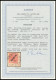 KAROLINEN 5I BrfStk, 1899, 25 Pf. Diagonaler Aufdruck, Stempel YAP, Prachtbriefstück, Diverse Altsignaturen Und Fotoatte - Caroline Islands