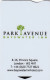 INGHILTERRA  KEY HOTEL   Park Avenue Bayswater Inn - Cartes D'hotel