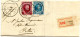 BELGIQUE - COB 208+246 SIMPLE CERCLE CELLES (HAINAUT) SUR LETTRE RECOMMANDEE, 1929 - Storia Postale