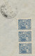 GUYANE - 10 STAMP 5 FR.  FRANKING ON AIR MAILED COVER FROM CAYENNE TO THE BRITISH WEST INDIES / TRINIDAD - 1966 - Brieven En Documenten