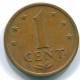 1 CENT 1976 ANTILLES NÉERLANDAISES Bronze Colonial Pièce #S10700.F.A - Antilles Néerlandaises