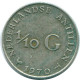 1/10 GULDEN 1970 ANTILLES NÉERLANDAISES ARGENT Colonial Pièce #NL13071.3.F.A - Netherlands Antilles