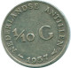 1/10 GULDEN 1957 NIEDERLÄNDISCHE ANTILLEN SILBER Koloniale Münze #NL12152.3.D.A - Nederlandse Antillen