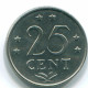25 CENTS 1975 ANTILLAS NEERLANDESAS Nickel Colonial Moneda #S11632.E.A - Nederlandse Antillen