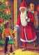 PÈRE NOËL NOËL Fêtes Voeux Vintage Carte Postale CPSM #PAK948.A - Santa Claus