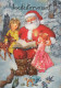SANTA CLAUS ANGELS CHRISTMAS Holidays Vintage Postcard CPSM #PAK925.A - Santa Claus