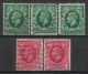 1934 GREAT BRITAIN Set Of 5 Used Stamps (Scott # 210,211) CV $3.00 - Oblitérés