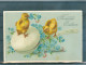 2 Cartes - Relief - Gaufrée - Embossed - Prage - Poussins - Ostern