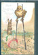 3 Cartes - Relief - Gaufrée - Embossed - Prage - Poussins + Lapins - Ostern