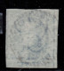 COB 4, Bleu, Papier Mince, 4 Marges, Obliteration Aureolee, Un Voisin, VAL COB 70 EUR - 1849-1850 Medallones (3/5)