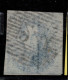 Delcampe - COB 4 Bleu, Papier Mince, 4 Marges, Un Voisin, Obliteration Centrale P 24 BRUXELLES, Superbe - 1849-1850 Medaillons (3/5)