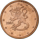 Finlande, 5 Euro Cent, 2001, Vantaa, SUP, Cuivre Plaqué Acier, KM:100 - Finnland