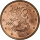 Finlande, 5 Euro Cent, 2000, Vantaa, SUP, Cuivre Plaqué Acier, KM:100 - Finlande