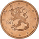 Finlande, 2 Euro Cent, 2001, Vantaa, SUP, Cuivre Plaqué Acier, KM:99 - Finnland