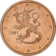 Finlande, 2 Euro Cent, 2001, Vantaa, SUP, Cuivre Plaqué Acier, KM:99 - Finlande