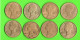 FRANCE 20 CENTIMES. MARIANNE LAGRIFFOUL. 1997, 1982, 1981, 1997, 1985, 1969, 1997, 1968. LOT DE 8 PIÈCES - Réf. N°281B - - 20 Centimes