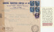 RACCOMANDATA 1945 RSI 4X1,25+50 PM TIMBRO ROMA CENSURA NEW YORK (YK115 - Poststempel