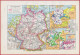 Allemagne De L'Est, De L'Ouest. Carte Avec Canaux, Chemin De Fer. Divers Vues. Larousse 1948. - Historische Dokumente