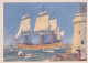 Bateau -- Illustrateur " Charly VIAUD "--  Voilier --Vaisseau Au XVIII° Siècle Sortant Du Port - Segelboote