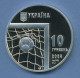 Ukraine 10 Hryven 2004, Silber, Fußball-WM '06 Deutschland KM 207 PP (m4237) - Ucrania