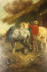 Henry Schouten (1857-1927) - Chevaux Devant L'étable - Olie Op Doek - 79 X 58 Cm - Huiles