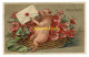 Jolie Carte Fantaisie Varken Cochon Pig Bonne Année Gaufrée Embossed - Cochons