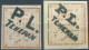 PERSIA PERSE IRAN,1902 The Local Post Issue For Tehran Black Handstamp,Overprint P.L.TEHERAN On 2 Chahis,TypeI&II,Mint - Irán