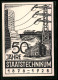 AK Pforzheim, 50 Jahre Staatstechnikum 1878-1928, Eisenbahnbrücke Und Gebäudeansicht, Festpostkarte  - Pforzheim