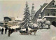 Animaux - Chevaux - Megève - La Place De L'Eglise Un Jour De Neige - Traineau - Hiver - Neige - Horses - Pferde - CPM -  - Horses