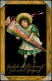 Glückwunsch - Schulanfang/Einschulung Mädchen Mit Zuckertüte Prägekarte 1911 - Einschulung